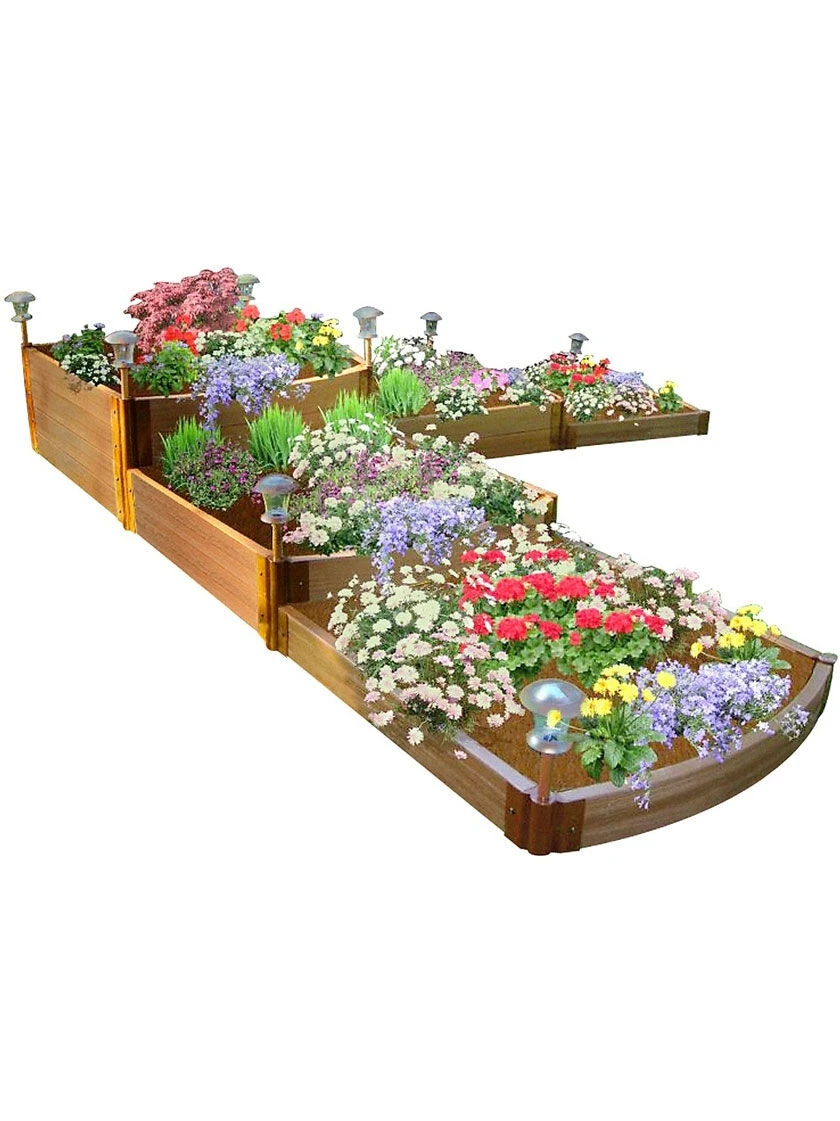 Classic Sienna Raised Garden Bed Split Waterfall Tri-level With 1" Boards - Image 2