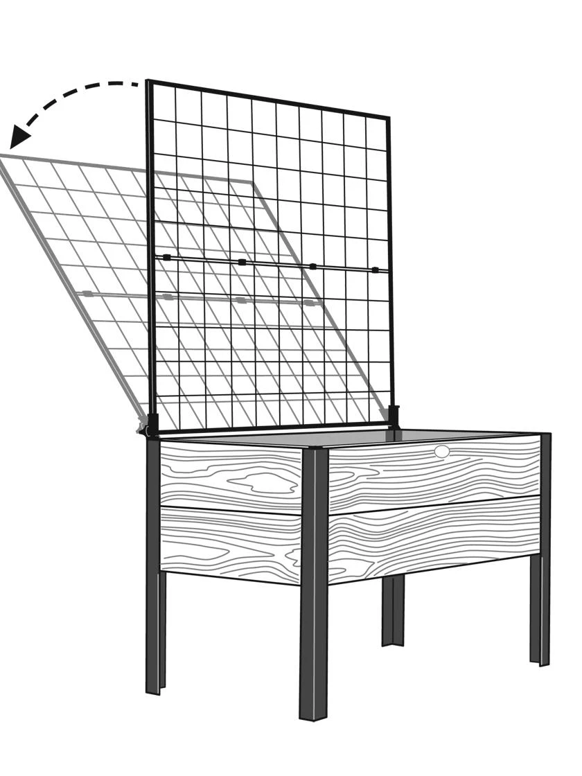 Elevated Planter Box And Space-Maker Pivoting Trellis Set, 2' X 4' - Image 2