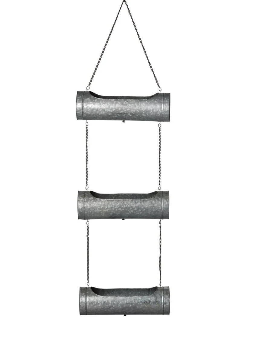 Galvanized Hanging Triple Planter - Image 6