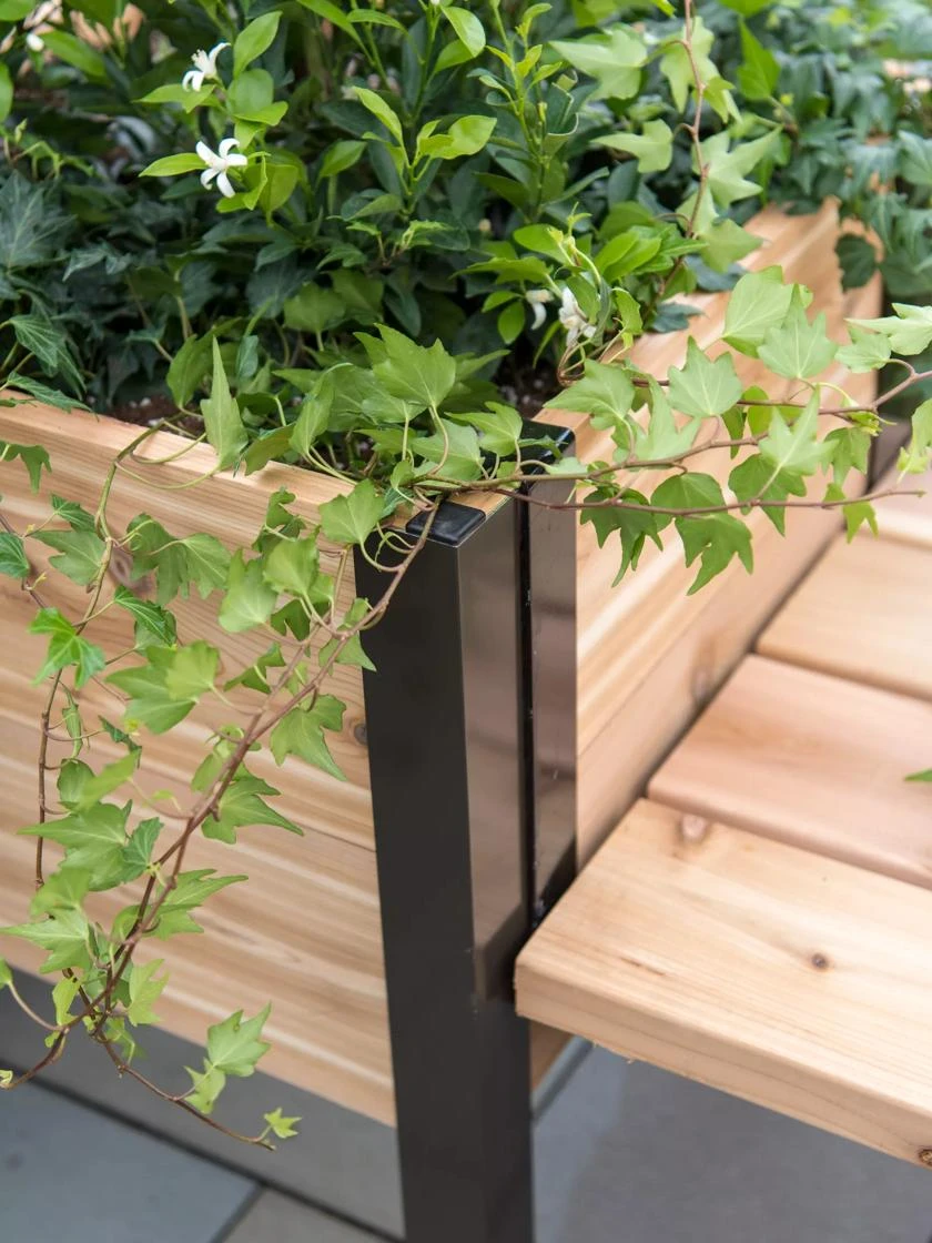 Elevated Cedar Planter Bench Kit, Natural, 90" - Image 2