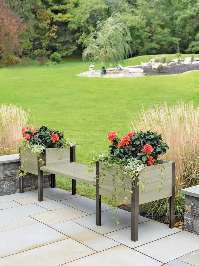 Elevated Cedar Planter Bench Kit, Eco-Stained, 90" - Image 2