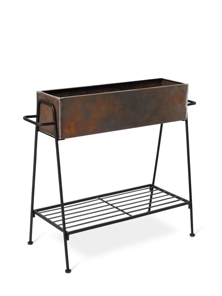 Rectangular Corten Planter And Stand - Image 3
