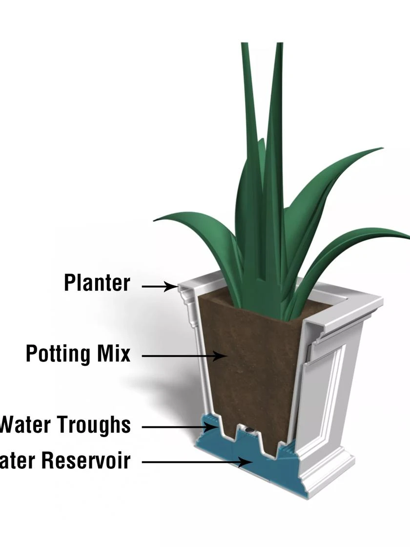 Fairfield Self-Watering Square Planter, 16” X 16” - Image 10