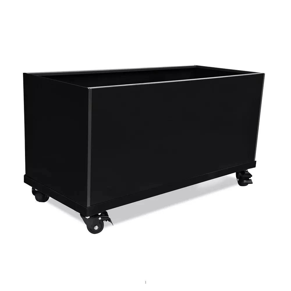 Nice Aluminum Trough Planter With Casters, 19" High - Image 4