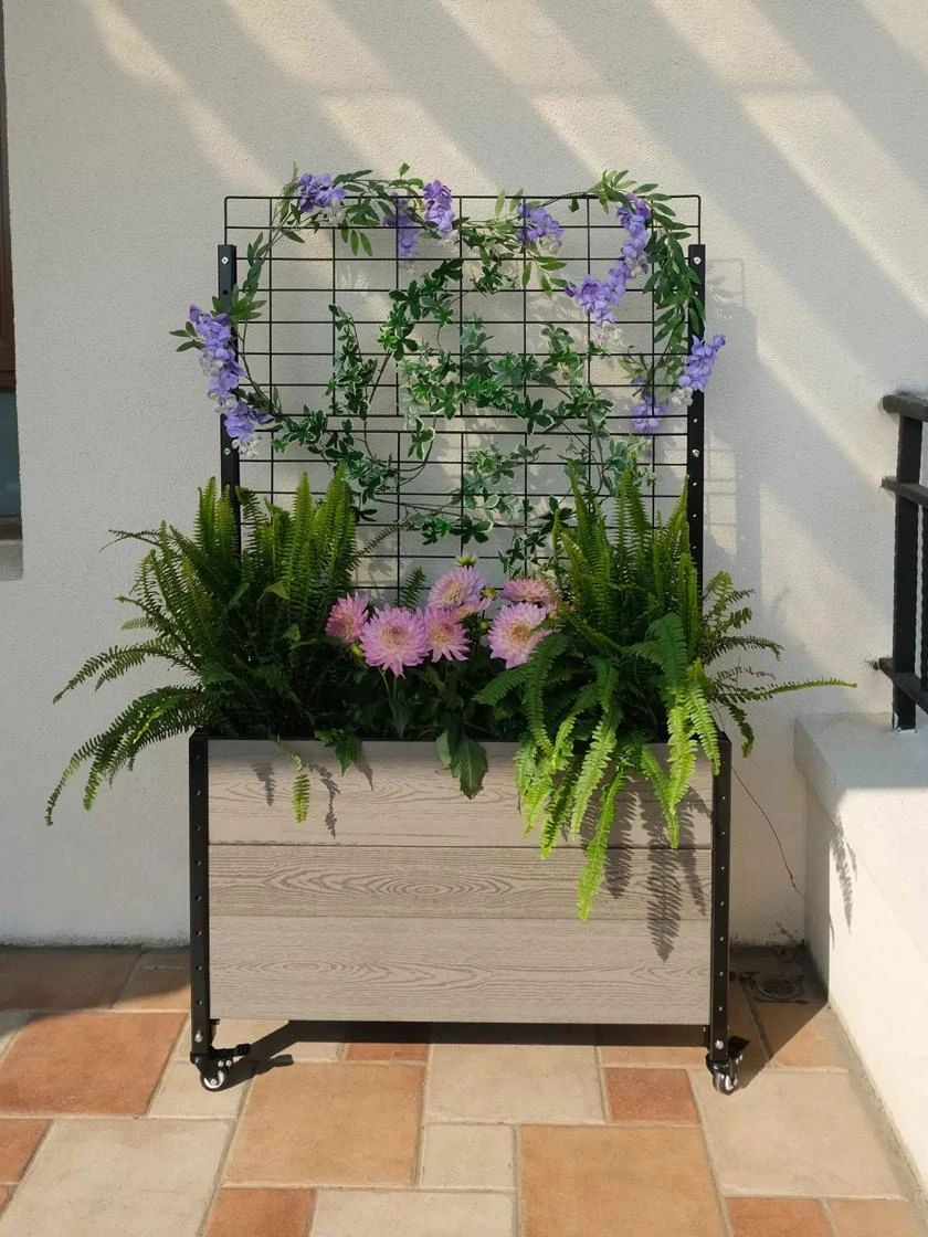 Mobile Deep Trough Planter With Trellis